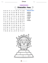 Aperçu de la feuille de travail imprimable Viracocha - Inca