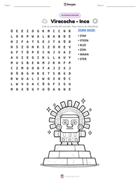 Viracocha - Inca afdrukbare werkblad voorbeeld
