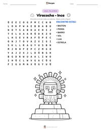 Prévia da folha de atividades imprimível Viracocha - Inca