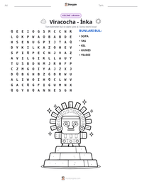 Viracocha - İnka yazdırılabilir çalışma sayfası önizlemesi