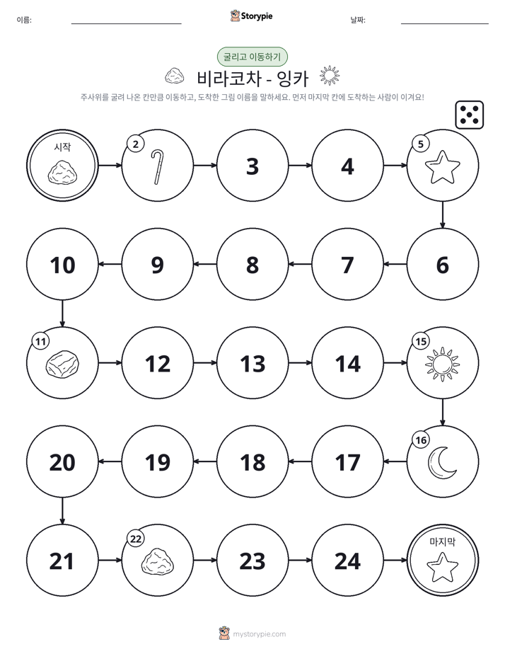 주사위 굴리고 이동하기 게임