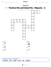 Trentren Vilu and Caicai Vilu - Mapuche printable worksheet preview