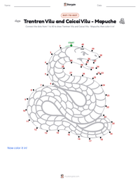 Trentren Vilu and Caicai Vilu - Mapuche printable worksheet preview