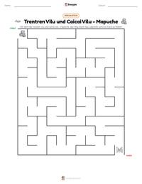 Trentren Vilu und Caicai Vilu - Mapuche druckbare Arbeitsblatt Vorschau