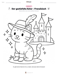 Der gestiefelte Kater - Französisch druckbare Arbeitsblatt Vorschau
