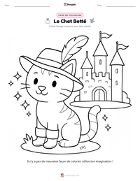 Aperçu de la feuille de travail imprimable Le Chat Botté