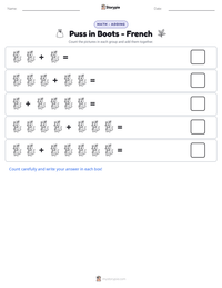 Puss in Boots - French printable worksheet preview