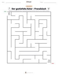 Der gestiefelte Kater - Französisch druckbare Arbeitsblatt Vorschau