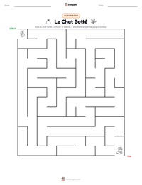 Aperçu de la feuille de travail imprimable Le Chat Botté