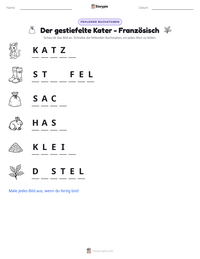 Der gestiefelte Kater - Französisch druckbare Arbeitsblatt Vorschau