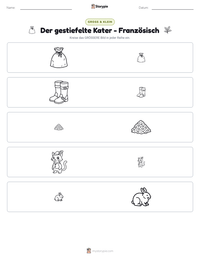 Der gestiefelte Kater - Französisch druckbare Arbeitsblatt Vorschau