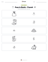 Puss in Boots - French printable worksheet preview