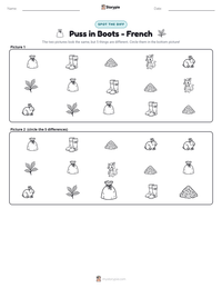 Puss in Boots - French printable worksheet preview