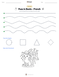 Puss in Boots - French printable worksheet preview