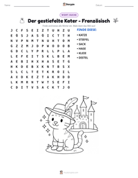 Der gestiefelte Kater - Französisch druckbare Arbeitsblatt Vorschau