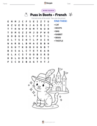 Puss in Boots - French printable worksheet preview