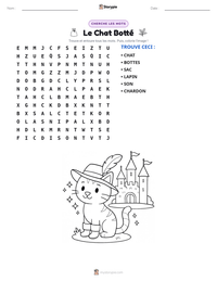 Aperçu de la feuille de travail imprimable Le Chat Botté
