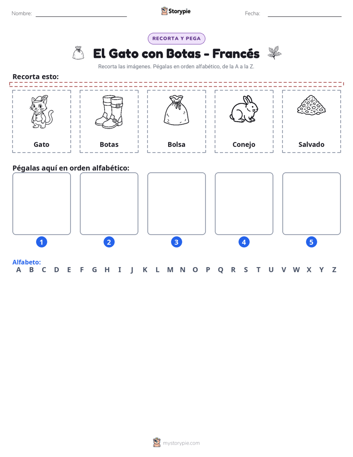 Cortar y Pegar el Alfabeto