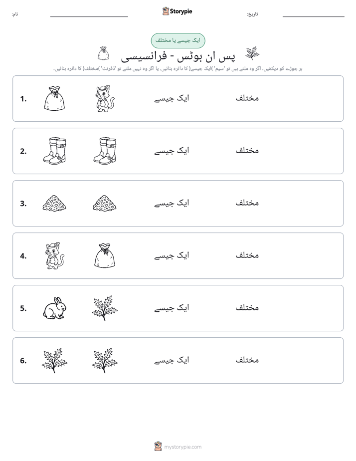 ایک جیسا یا مختلف