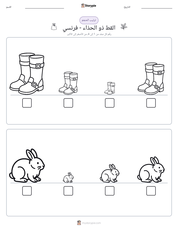 ترتيب الحجم