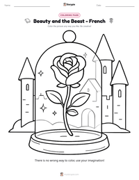 Beauty and the Beast - French printable worksheet preview