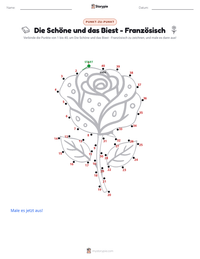 Die Schöne und das Biest - Französisch druckbare Arbeitsblatt Vorschau