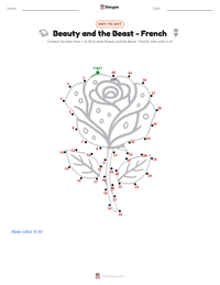 Beauty and the Beast - French printable worksheet preview