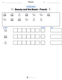 Beauty and the Beast - French printable worksheet preview