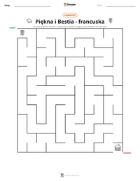 Podgląd drukowalnego arkusza ćwiczeń Piękna i Bestia - francuska