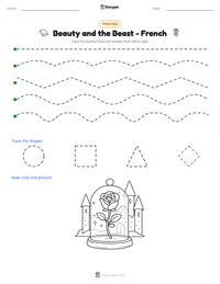 Beauty and the Beast - French printable worksheet preview