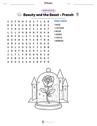 Beauty and the Beast - French printable worksheet preview