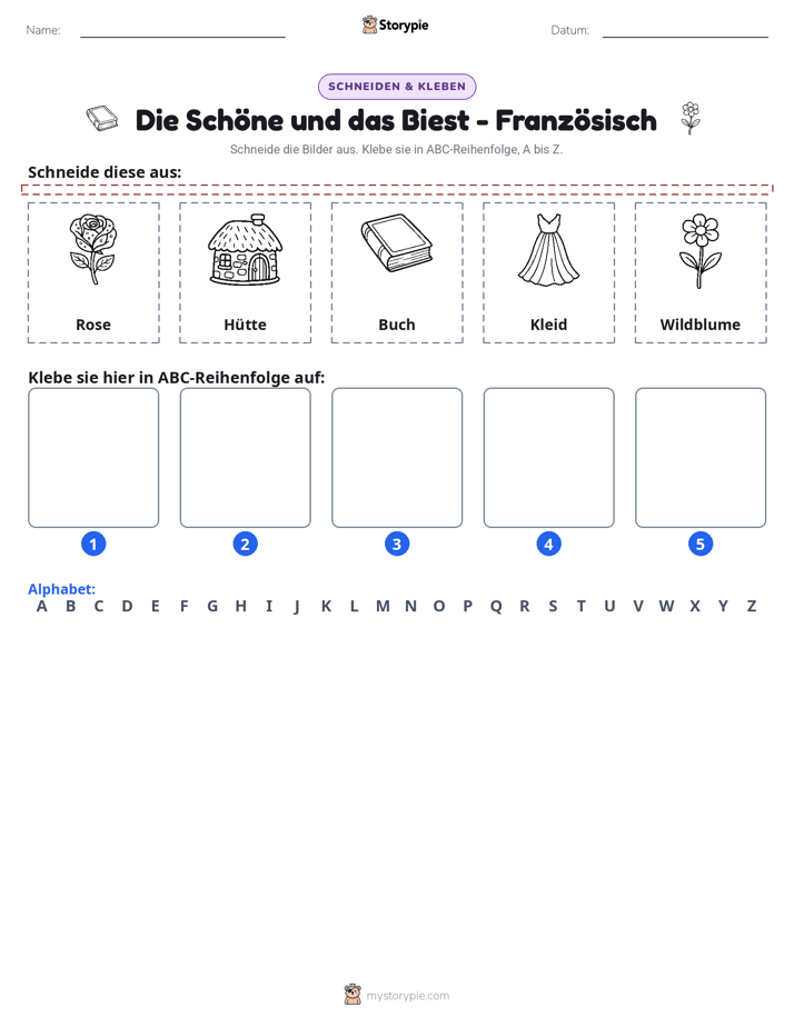 Schneiden & Einfügen Alphabet