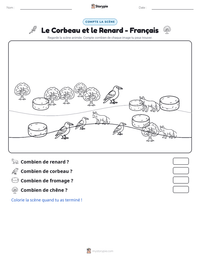 Aperçu de la feuille de travail imprimable Le Corbeau et le Renard - Français