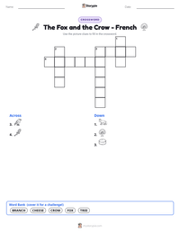 The Fox and the Crow - French printable worksheet preview