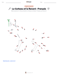 Aperçu de la feuille de travail imprimable Le Corbeau et le Renard - Français
