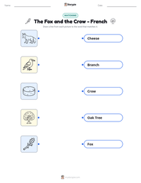 The Fox and the Crow - French printable worksheet preview