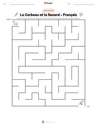 Aperçu de la feuille de travail imprimable Le Corbeau et le Renard - Français