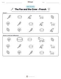 The Fox and the Crow - French printable worksheet preview