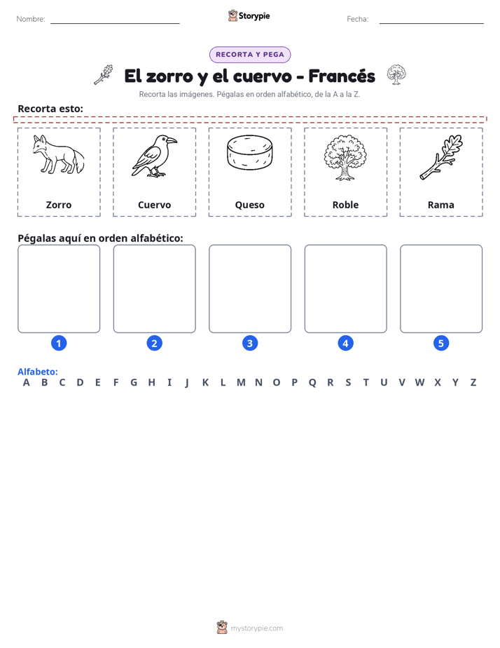 Cortar y Pegar el Alfabeto