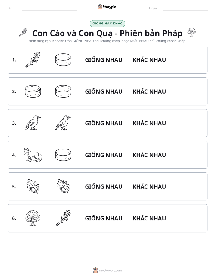 Giống Hay Khác