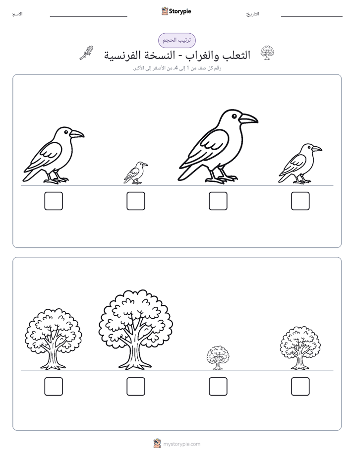 ترتيب الحجم