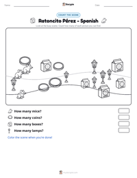 Ratoncito Pérez - Spanish printable worksheet preview