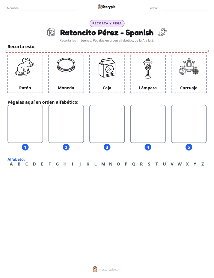 Cortar y Pegar el Alfabeto