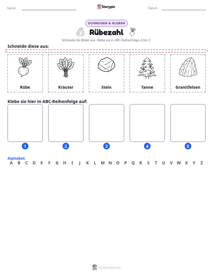 Schneiden & Einfügen Alphabet