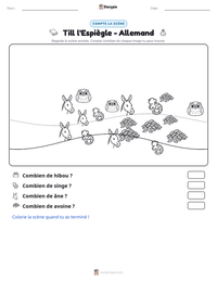 Aperçu de la feuille de travail imprimable Till l'Espiègle - Allemand
