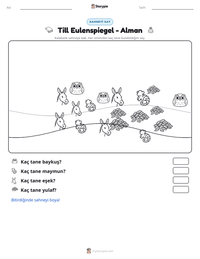 Till Eulenspiegel - Alman yazdırılabilir çalışma sayfası önizlemesi