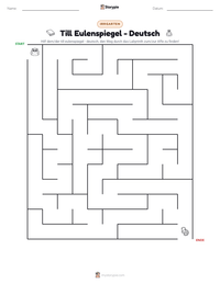 Till Eulenspiegel - Deutsch druckbare Arbeitsblatt Vorschau