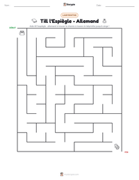 Aperçu de la feuille de travail imprimable Till l'Espiègle - Allemand