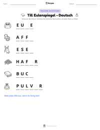 Till Eulenspiegel - Deutsch druckbare Arbeitsblatt Vorschau
