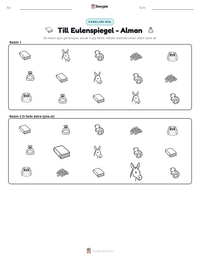 Till Eulenspiegel - Alman yazdırılabilir çalışma sayfası önizlemesi